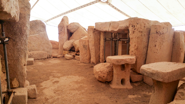 Ħaġar Qim Inside the megathlitic temple at Ħaġar Qim